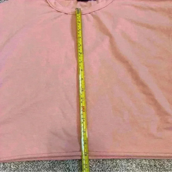🎆 HUGOOME, coral pink Oversized Tee cropped boxy style size XL short sleeve gym - Picture 3 of 6